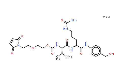 CAS No. 1662687-83-3, 2-[2-(2,5-dioxopyrrol-1-yl)ethoxy]ethyl N-[(1S)-1-[[(1S)-1-[[4-(hydroxymethyl)phenyl]carbamoyl]-4-ureido-butyl]carbamoyl]-2-methyl-propyl]carbamate