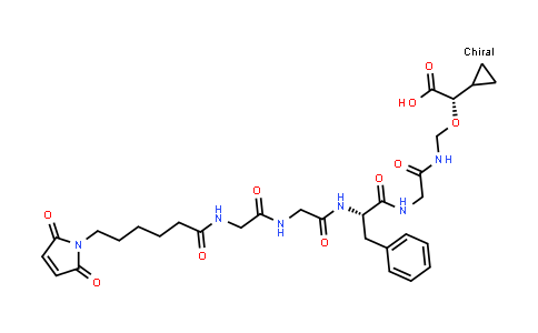 CAS No. 2626930-84-3, (2S)-2-cyclopropyl-2-[[[2-[[(2S)-2-[[2-[[2-[6-(2,5-dioxopyrrol-1-yl)hexanoylamino]acetyl]amino]acetyl]amino]-3-phenyl-propanoyl]amino]acetyl]amino]methoxy]acetic acid