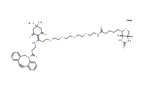 MC855654 | 1951424-94-4 | 5-[(3aS,4S,6aR)-2-oxo-1,3,3a,4,6,6a-hexahydrothieno[3,4-d]imidazol-4-yl]-N-[2-[2-[2-[2-[3-[[3-(2-azatricyclo[10.4.0.0⁴⁹]hexadeca-1(16),4,6,8,12,14-hexaen-10-yn-2-yl)-3-oxo-propyl]amino]-3-(4,4-dimethyl-2,6-dioxo-cyclohexylidene)propoxy]ethoxy]ethoxy]ethoxy]ethyl]pentanamide