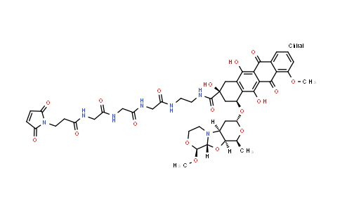 CAS No. 2259318-53-9, (2S,4S)-N-[2-[[2-[[2-[[2-[3-(2,5-dioxopyrrol-1-yl)propanoylamino]acetyl]amino]acetyl]amino]acetyl]amino]ethyl]-2,5,12-trihydroxy-7-methoxy-4-[[(2S,4R,6S,7S,9R,10S)-10-methoxy-6-methyl-5,8,11-trioxa-1-azatricyclo[7.4.0.0²⁷]tridecan-4-yl]oxy]-6,11-dioxo-3,4-dihydro-1H-tetracene-2-carboxamide