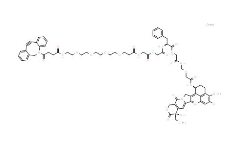 DY855672 | 2694856-51-2 | 1-(4-{2-azatricyclo[10.4.0.0⁴,⁹]hexadeca-1(16),4,6,8,12,14-hexaen-10-yn-2-yl}-4-oxobutanamido)-N-{[({[(1S)-1-[({[({[(10S,23S)-10-ethyl-18-fluoro-10-hydroxy-19-methyl-5,9-dioxo-8-oxa-4,15-diazahexacyclo[14.7.1.0²,¹⁴.0⁴,¹³.0⁶,¹¹.0²⁰,²⁴]tetracosa-1,6(11),12,14,16,18,20(24)-heptaen-23-yl]carbamoyl}methoxy)methyl]carbamoyl}methyl)carbamoyl]-2-phenylethyl]carbamoyl}methyl)carbamoyl]methyl}-3,6,9,12-tetraoxapentadecan-15-amide