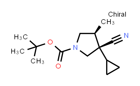 2816820-14-9 | tert-butyl (3R,4S)-3-cyano-3-cyclopropyl-4-methyl-pyrrolidine-1-carboxylate