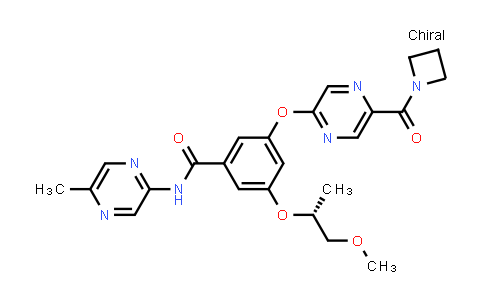 919784-13-7 | 3-[5-(azetidine-1-carbonyl)pyrazin-2-yl]oxy-5-[(1R)-2-methoxy-1-methyl-ethoxy]-N-(5-methylpyrazin-2-yl)benzamide