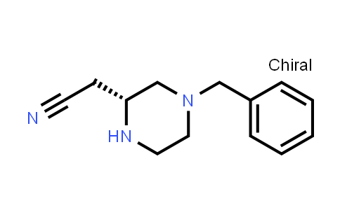 CAS No. 2740593-41-1, 2-Piperazineacetonitrile, 4-(phenylmethyl)-, (2R)-
