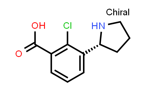 CAS No. 1390709-32-6, 2-chloro-3-[(2R)-pyrrolidin-2-yl]benzoic acid