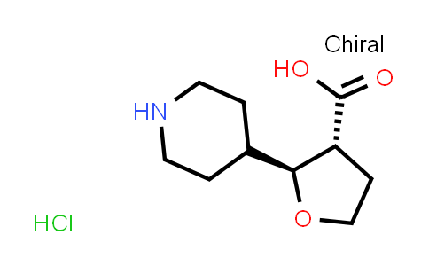 CAS No. 1808587-37-2, (2S,3R)-2-(piperidin-4-yl)oxolane-3-carboxylic acid hydrochloride