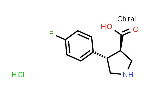 CAS No. 1807938-55-1, (3R,4S)-4-(4-fluorophenyl)pyrrolidine-3-carboxylic acid;hydrochloride