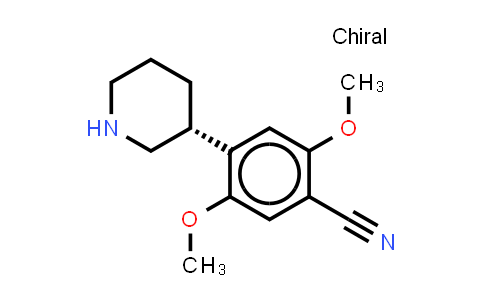 CAS No. 2641631-26-5, 2,5-dimethoxy-4-[(3R)-3-piperidyl]benzonitrile