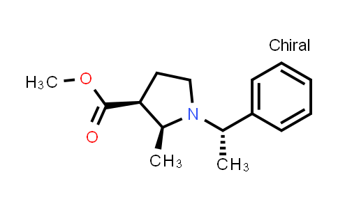 CAS No. 143878-86-8, methyl (2S,3S)-2-methyl-1-[(1S)-1-phenylethyl]pyrrolidine-3-carboxylate