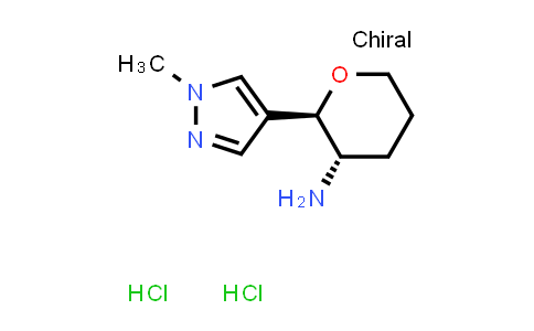 CAS No. 1808333-20-1, (2R,3S)-2-(1-methylpyrazol-4-yl)tetrahydropyran-3-amine;dihydrochloride