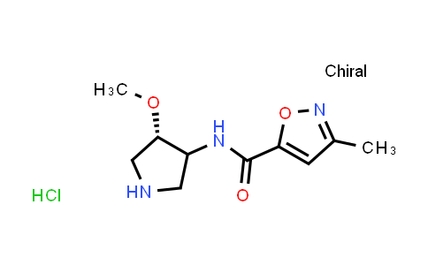 CAS No. 1423043-79-1, N-[(4S)-4-methoxypyrrolidin-3-yl]-3-methyl-1,2-oxazole-5-carboxamide hydrochloride