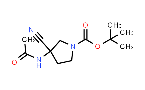 CAS No. 1803582-78-6, tert-butyl 3-acetamido-3-cyano-pyrrolidine-1-carboxylate