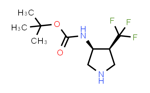 CAS No. 217096-36-1, tert-butyl N-[cis-4-(trifluoromethyl)pyrrolidin-3-yl]carbamate