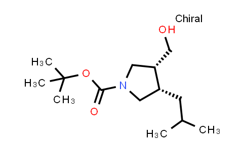 CAS No. 2306252-80-0, tert-butyl (3R,4S)-3-(hydroxymethyl)-4-isobutyl-pyrrolidine-1-carboxylate