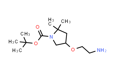 MC858342 | 2374128-28-4 | tert-butyl 4-(2-aminoethoxy)-2,2-dimethyl-pyrrolidine-1-carboxylate