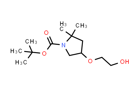 CAS No. 2374128-26-2, tert-butyl 4-(2-hydroxyethoxy)-2,2-dimethyl-pyrrolidine-1-carboxylate