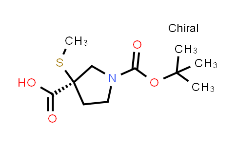 CAS No. 2306247-87-8, (3R)-1-tert-butoxycarbonyl-3-methylsulfanyl-pyrrolidine-3-carboxylic acid