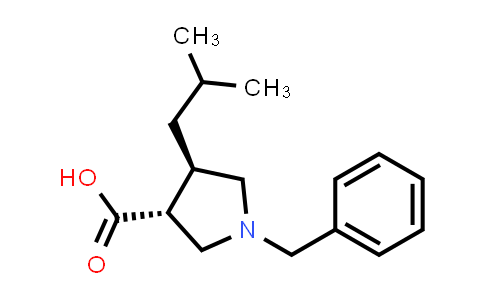 CAS No. 261896-45-1, (3R,4R)-1-benzyl-4-(2-methylpropyl)pyrrolidine-3-carboxylic acid