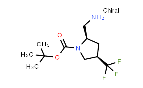 CAS No. 2165509-69-1, tert-butyl (2R,4R)-2-(aminomethyl)-4-(trifluoromethyl)pyrrolidine-1-carboxylate