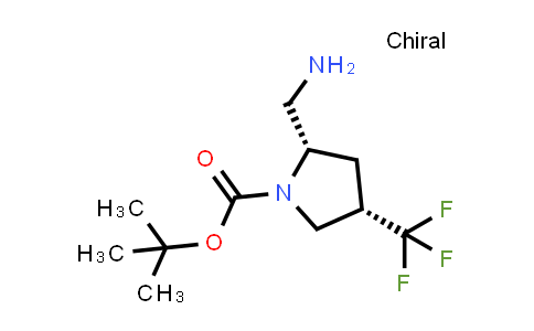 CAS No. 2165957-32-2, tert-butyl (2S,4S)-2-(aminomethyl)-4-(trifluoromethyl)pyrrolidine-1-carboxylate