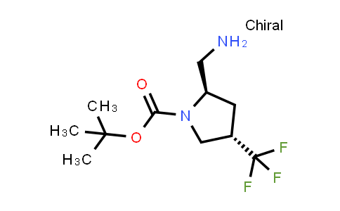 CAS No. 2166205-93-0, tert-butyl (2R,4S)-2-(aminomethyl)-4-(trifluoromethyl)pyrrolidine-1-carboxylate