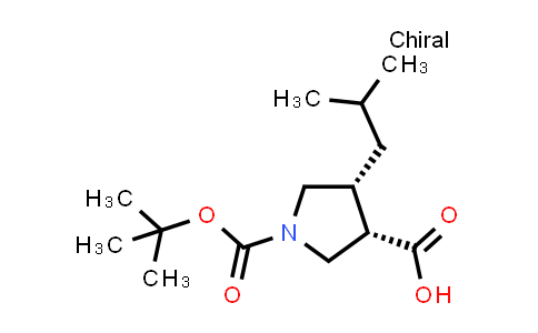 CAS No. 2227197-72-8, (3S,4R)-1-[(tert-butoxy)carbonyl]-4-(2-methylpropyl)pyrrolidine-3-carboxylic acid