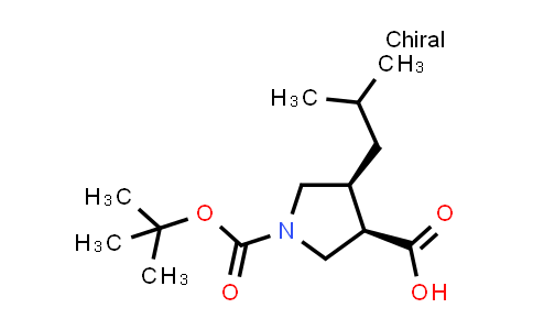 CAS No. 2227198-82-3, (3R,4S)-1-[(tert-butoxy)carbonyl]-4-(2-methylpropyl)pyrrolidine-3-carboxylic acid