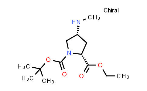 CAS No. 2306254-57-7, O1-tert-butyl O2-ethyl (2R,4R)-4-(methylamino)pyrrolidine-1,2-dicarboxylate