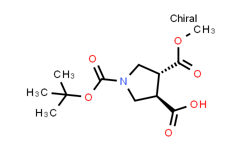 CAS No. 362485-25-4, (3R,4R)-1-tert-butoxycarbonyl-4-methoxycarbonyl-pyrrolidine-3-carboxylic acid