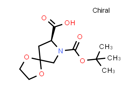 CAS No. 1446082-13-8, (8S)-7-tert-butoxycarbonyl-1,4-dioxa-7-azaspiro[4.4]nonane-8-carboxylic acid