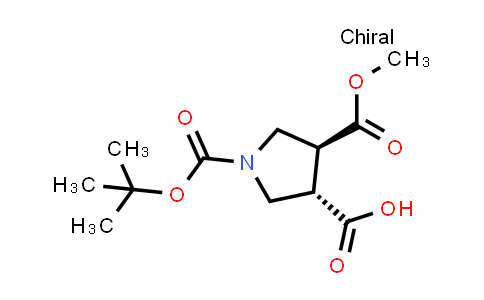 CAS No. 2281863-91-8, (3S,4S)-1-tert-butoxycarbonyl-4-methoxycarbonyl-pyrrolidine-3-carboxylic acid