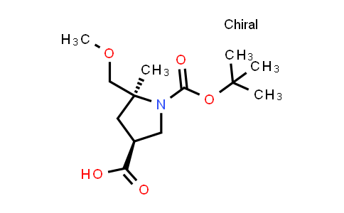 CAS No. 403856-48-4, (3S,5S)-1-tert-butoxycarbonyl-5-(methoxymethyl)-5-methyl-pyrrolidine-3-carboxylic acid