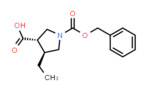 CAS No. 201228-22-0, trans-1-[(benzyloxy)carbonyl]-4-ethylpyrrolidine-3-carboxylic acid
