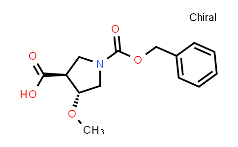 CAS No. 2828447-01-2, rel-(3S,4R)-1-[(benzyloxy)carbonyl]-4-methoxypyrrolidine-3-carboxylic acid