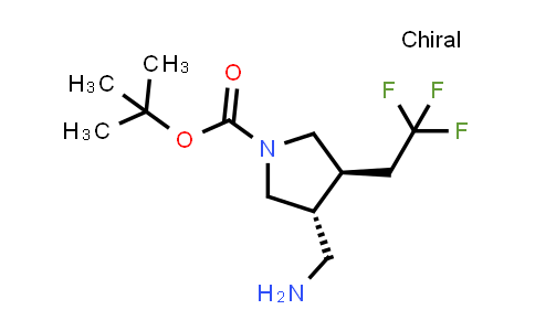CAS No. 2306249-65-8, tert-butyl trans-3-(aminomethyl)-4-(2,2,2-trifluoroethyl)pyrrolidine-1-carboxylate