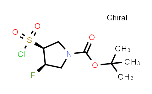 CAS No. 2408938-12-3, tert-butyl (3S,4R)-3-chlorosulfonyl-4-fluoro-pyrrolidine-1-carboxylate