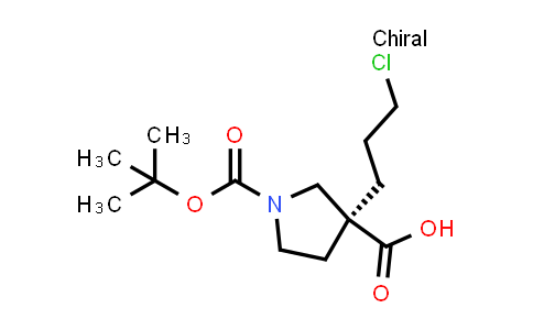 CAS No. 2387562-46-9, (3S)-1-tert-butoxycarbonyl-3-(3-chloropropyl)pyrrolidine-3-carboxylic acid