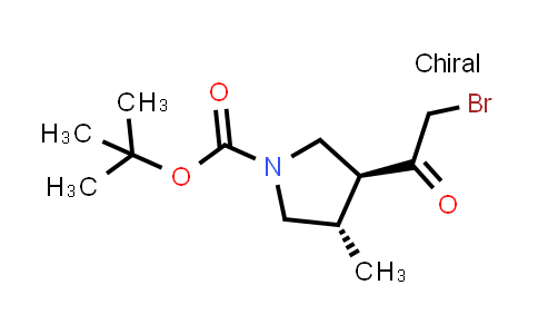 CAS No. 2062661-46-3, tert-butyl (3S,4S)-3-(2-bromoacetyl)-4-methylpyrrolidine-1-carboxylate