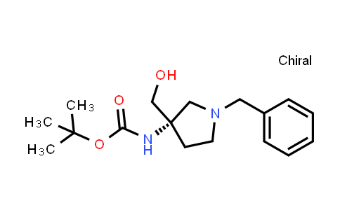 CAS No. 1412261-12-1, tert-butyl N-[(3S)-1-benzyl-3-(hydroxymethyl)pyrrolidin-3-yl]carbamate