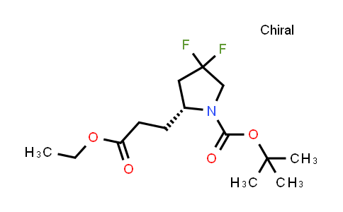 CAS No. 1670272-95-3, tert-butyl (2R)-2-(3-ethoxy-3-oxopropyl)-4,4-difluoropyrrolidine-1-carboxylate
