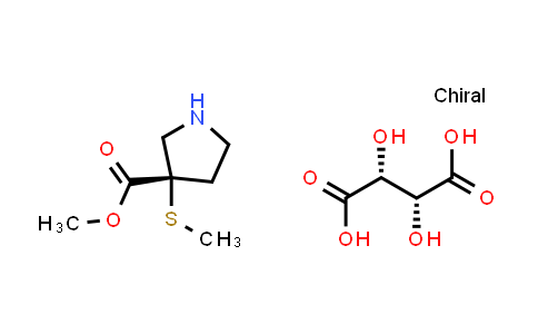 CAS No. 1093063-62-7, (2R,3R)-2,3-dihydroxybutanedioic acid;methyl (3S)-3-methylsulfanylpyrrolidine-3-carboxylate