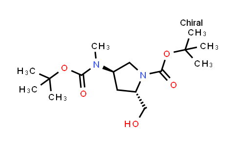 CAS No. 2306249-83-0, tert-butyl (2S,4R)-4-[tert-butoxycarbonyl(methyl)amino]-2-(hydroxymethyl)pyrrolidine-1-carboxylate