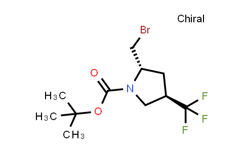 CAS No. 2306245-54-3, tert-butyl (2S,4R)-2-(bromomethyl)-4-(trifluoromethyl)pyrrolidine-1-carboxylate