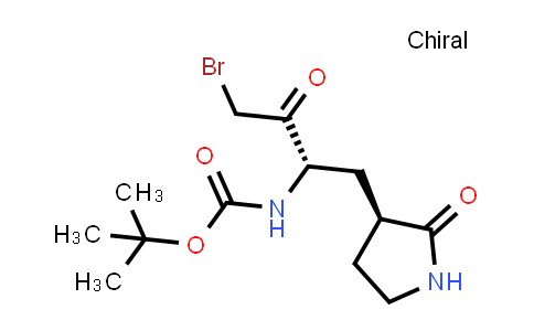 CAS No. 741267-62-9, tert-butyl N-[(1S)-3-bromo-2-oxo-1-[[(3S)-2-oxopyrrolidin-3-yl]methyl]propyl]carbamate