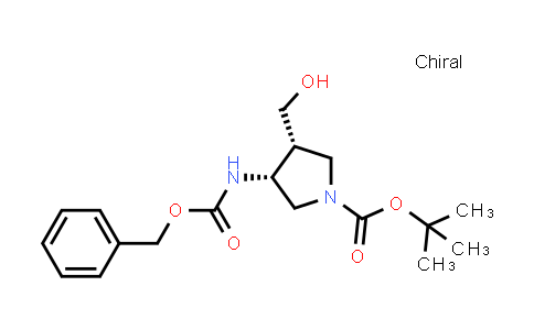 CAS No. 623582-53-6, tert-butyl (3R,4R)-3-{[(benzyloxy)carbonyl]amino}-4-(hydroxymethyl)pyrrolidine-1-carboxylate
