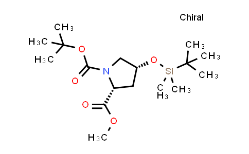 CAS No. 114760-51-9, O1-tert-butyl O2-methyl (2R,4R)-4-[tert-butyl(dimethyl)silyl]oxypyrrolidine-1,2-dicarboxylate