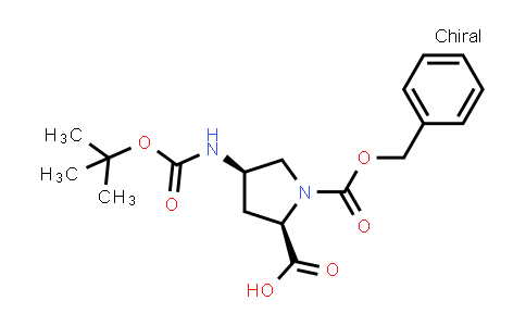 CAS No. 2306252-46-8, (2R,4R)-1-benzyloxycarbonyl-4-(tert-butoxycarbonylamino)pyrrolidine-2-carboxylic acid