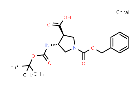 CAS No. 1820571-98-9, (3S,4R)-1-[(benzyloxy)carbonyl]-4-{[(tert-butoxy)carbonyl]amino}pyrrolidine-3-carboxylic acid