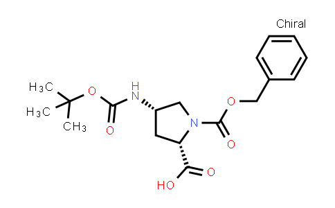 CAS No. 281666-44-2, (2S,4S)-1-[(benzyloxy)carbonyl]-4-{[(tert-butoxy)carbonyl]amino}pyrrolidine-2-carboxylic acid