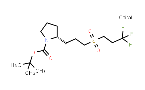 CAS No. 1670273-30-9, tert-butyl (2R)-2-[3-(3,3,3-trifluoropropanesulfonyl)propyl]pyrrolidine-1-carboxylate